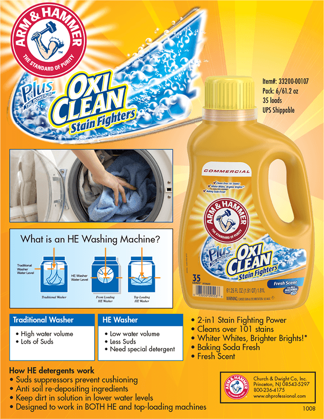 Arm & Hammer plus OxiClean HE