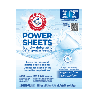 ARM & HAMMER™ Power Sheets Laundry Detergent (Fragrance Free)