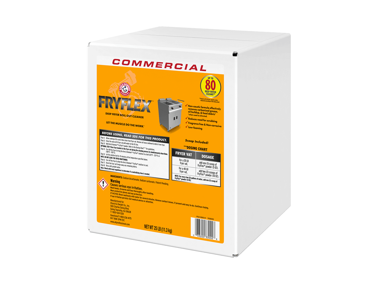 FRYFLEX™ Deep Fryer Boil Out Cleaner 25lb. Box Angled