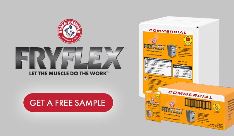 FRYFLEX product boxes with button that says Get a Free Sample 